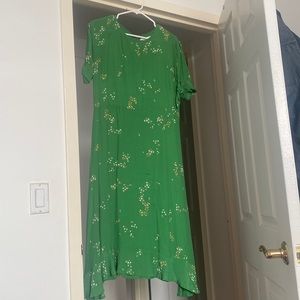 FAITHFUL THE BRAND - Green Floral Midi Dress